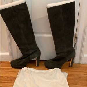 Rebecca Taylor Knee High Olive Suede Boots